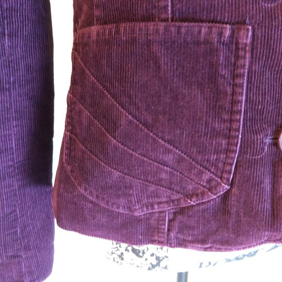 Plum Corduroy Blazer - Picture 3 of 10
